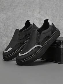 2025 New Canvas Shoes For Men, Breathable Casual Black Slip-On Loafers, Slouchy Old Beijing Cloth Shoes For Summer, Autumn & Winter