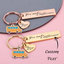 School Bus Keychain, Customized School Bus Driver Keychain, Back To School Keychain Gift, Thank You Gift - Multicolor - View 1