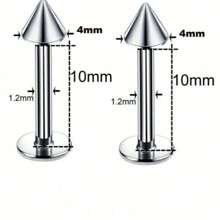2PCS/Set Spike Lip Piercing Snake Bites Stainless Steel Helix Piercing Cartilage Earring Ear Piercing Body Jewelry Punk Style 16G 1.2mm