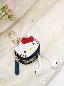 Cute Cartoon Keychain, High Quality PU Leather Bag Charm Accessory, 3D Bow, Cute Gift For Ladies, Birthday Christmas Party Gift, Suitable For Purse, Accessory Storage