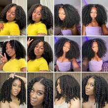 M18 Inch Readye Bob Wig Curly Gluel Wig Black Heat Resistant Synthetic Wig For  Short Curly Band Elastic Band8001 - Black - View 5