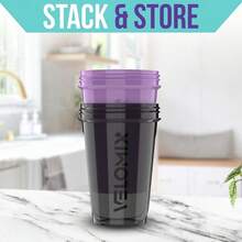 2-Pack 20oz Leakproof Shaker Bottles With 2 Stainless Steel Mixing Balls - Gym/Workout/Travel/Office Protein Shakers For Smoothies, Pre-Workout & Weight Loss Drinks, BPA-Free & Odor-Resistant (Green & Black) - Purple / Black - View 6