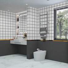 لفة ورق حائط رمادي أحادي اللون بطراز بسيط لحمام وغرفة المعيشة والبار والمطعم وديكور الجدران وطاولة القهوة وخزانة الملابس، ملصق قابل للتقشير واللصق للمطبخ والحمام والفصل الدراسي والمكتب والسكن الداخلي، سهل التمزيق والتركيب بدون بقايا، المقاس 15.5 بوصة/196.8/118.1/39.3 بوصة - رمادي - مشاهدة 6