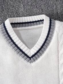 Unisex Kids' Classic Collegiate Long Sleeve Sweater, Versatile For Daily, School, And Vacation Wear - White - View 5