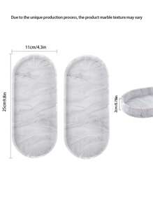 硅胶托盘套装 - 1/2 件套(11.8 英寸和 9.8 英寸)大号防碎耐热白色大理石设计梳妆台托盘,适用于浴室台面、厨房台面水槽、卫生间、卧室、肥皂、香水收纳盒 - 彩色 - 查看 11