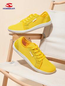HOBIBEAR Unisex Minimalist Wide Toe Box Barefoot Running Shoes, Zero Drop, Lightweight & Comfortable - Yellow - View 1