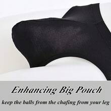 Mens Silk Underwear Briefs Pack Bulge Enhancing Pouch Stretch Bikini Underwear Straight Men L XL 2XL 3XLChristmas IVEB - 黑色 - 查看 4