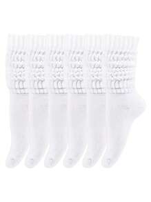 3 pares de calcetines altos de mujer gruesos y cálidos, aptos para todas las estaciones, calcetines tipo botas caídos