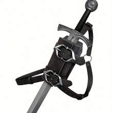 Medieval Renaissance PU Leather Double Back Sword Frog, Adjustable MercenarySword Sheath Medieval Sword, Halloween Christmas Cosplay Costume - A - View 1