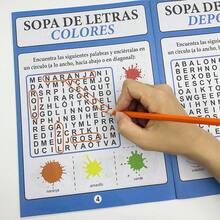 Children's Spanish Word Search Puzzle Book, Fun Spanish Vocabulary Learning Workbook, Learning Toys For Kids, Interactive Toys For Teachers And Students - 彩色 - 查看 4