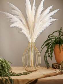 1 件创意灯笼形花瓶，现代几何金属和塑料内盆花瓶，高品质电镀金，多功能，各种植物仿真花，绿植，非常适合婚礼和派对，非常适合装饰所有家居装饰场所