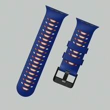 سوار استبدال ساعة أبل عالي الجودة من السيليكون بتصميم مستوحى من الدروع، أنيق وجذاب، مناسب للمتبعين للموضة والرياضيين والطلاب، مناسب لطرازات ساعة أبل 42/44/45/46/49، تصميم ثقوب شكل شبه منحرف، جميل ومنفذ للهواء، مناسب للاستخدام اليومي والرياضة والياقة البدنية