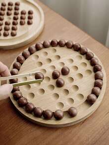 Wooden Kongming Chess - A Solitary Strategy Game With Standalone Pieces Providing Training. Independent Single Player Xiangqi Kongming Xiangqi Wooden Toy, Classic Independent Diamond Chess, Single Player Chess Board Game, Logic Thinking Training, Relaxing Toy With Storage