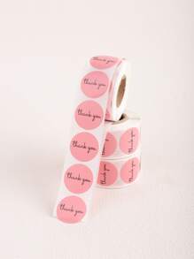 500 etiquetas redondas de 1" de color rosa con la frase "Gracias" para obsequios, sellos para sobres, pequeños negocios, bodas, decoración de fiestas, envoltorios de regalos y empaquetado