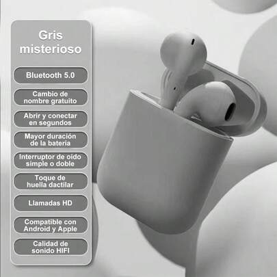 i12 Wireless Earbuds, Bluetooth 5.0 TWS Headphones with Active Noise Cancellation, Hearing Aid Feature, Transparency Mode, Personalized Spatial Audio, High-Fidelity Sound, USB Charging - Ideal for Travel, Work, Exercise, Gaming, and Daily Use