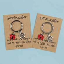 1 件/2 件，瓢虫和花朵钥匙扣，好运钥匙扣，可爱钥匙扣礼物，适合最好的朋友和家人汽车配件哥特 Y2k