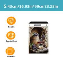 1pc Wine 2D Flat Magnetic Dishwasher Door Sticker - Waterproof, Easy To Clean, Reusable, Fits Dishwashers, Refrigerators, Washing Machines, Dryers, No Adhesive Needed, Kitchen Decor Accessory, Suitable For Most Dishwashers