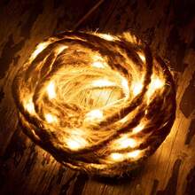 1 件 50/100 LED 麻绳灯串铜线灯太阳能 8 模式电源麻绳铜线灯串适用于圣诞节气氛装饰栅栏包裹户外庭院花园装饰