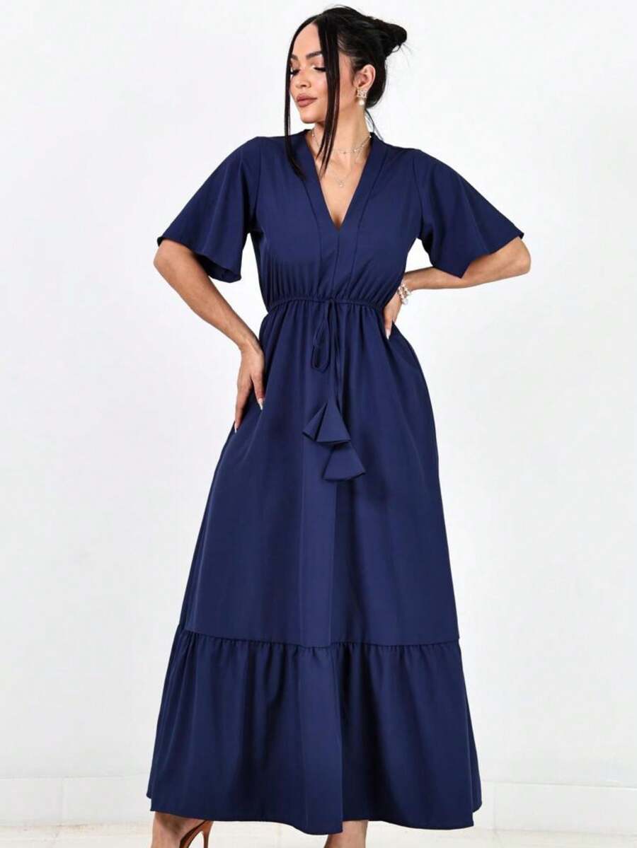 LONG SUMMER DRESS - Navy Blue - View 1