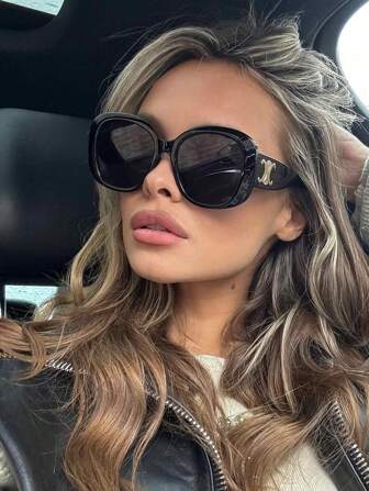 1 pièce Lunettes de mode à grand cadre carré Lunettes de mode rétro personnalisées pour femmes Convient pour la tenue quotidienne, la photographie de rue, les vacances, les voyages, les accessoires d'été à la plage Accessoires pour femmes Forme papillon