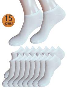 6/10/15/20 /30Pairs Women & Men Solid Color Low Cut Invisible Short Socks, Ladies Short Socks For Spring, Summer, Autumn & Winter, Men Elastic Soft Breathable Socks, Suitable For Daily Wear - Multicolor - View 13