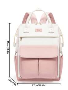 1 件时尚妈咪背包，大容量尿布包，便携式旅行母婴包 - 粉色 - 查看 3