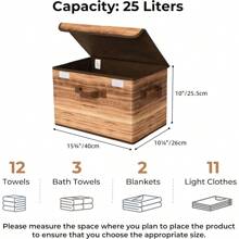 Storage Boxes With Lid Fabric Storage Bins With Lids Decorative Closet Storage And Organizer Wood Grain Print Bins Storage Boxes For Organizing 2Pack - 棕色木版畫 - 查看 7