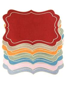 1/2/4 件节日形状布料刺绣餐垫，适用于婚礼派对餐桌装饰、简约时尚餐垫、咖啡机垫、防滑耐热杯垫，适用于婚礼、派对、节日、野餐、生日宴会 - 彩色 - 查看 1