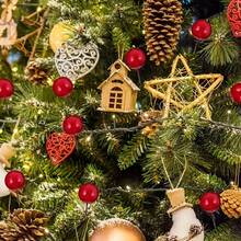 100pcs,Mini Artificial Fruit Decorations Are Strung On Christmas Tree Wreaths, And Artificial Holly Fruits Are Used For Souvenir Displays And Diy Handicrafts For The New Year