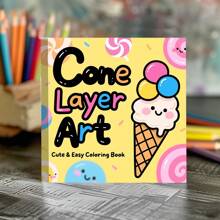 Libro para colorear de pastel de dulce - 1 pieza con 25 páginas únicas, papel grueso mejorado, libro para colorear desestresante, mejora la creatividad y la concentración, ideal como regalo, para el Día de la Madre, regalo para mamá
