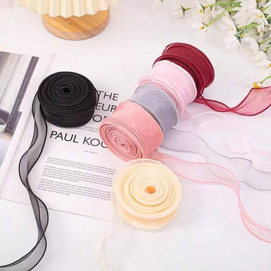 10 Stücke/Pack hochdurchsichtige Organza Satinbänder - strukturierter glänzender Satin, geeignet für Feiertags-Deko, Hochzeitsdeko, Geschenkverpackung, Tortendekoration | Mehrzweck-Bänder | Organza-Bänder, Satinbänder