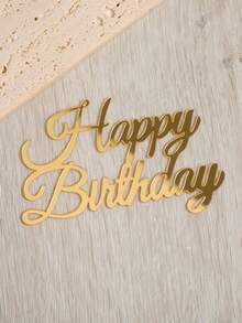 1个/3个/5个闪光生日快乐蛋糕装饰插牌，金色蛋糕装饰，亚克力蛋糕装饰棒，装饰横幅旗帜，派对周年纪念用品 - A - 查看 2