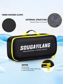SOUGAYILANG 1pc Fishing Bag 44CM Large Capacity Fishing Tackle Rod Bag Material Upgrade With Five Layers Of Thickening Storage Bag - Black - View 5
