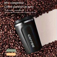 1 Piece, 304 Stainless Steel Double Wall Insulated Coffee Cup, 17OZ - Leak Proof, Easy To Carry, Perfect For Outdoor Camping, Travel, Sports, Fitness, Car Use - Perfect Gift For Valentine's Day, Mother's Day, Father's Day, Thanksgiving, Christmas, Family Travel Coffee Cup