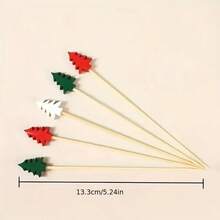 30pcs/Pack Disposable Fruit Skewers, Bamboo Sticks With Colorful Christmas Tree Pattern, Selected Fruits, Suitable For Holiday Parties, Family Gatherings And Daily Use - Multicolor - View 6