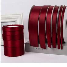 1pc 25 Yards Luxury Burgundy Silk Satin Ribbon - Perfect For Weddings, Parties, Gift Wrapping And DIY Projects! - Multicolor - View 6