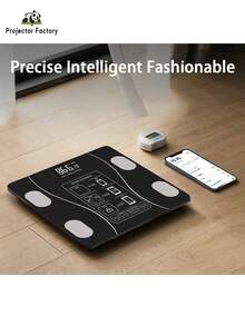 LIPETY Smart Body Fat Scale, Bathroom Scale With LED Display,Smart Phone Application, That Can Be Connected To A Mobile Digital Bathroom Scale To Display BMI, Body Fat, Muscle Mass, And Weight Scale,For Home, Bathroom, Dormitory Use Of Electronic Body Fat Scale - Black - View 4