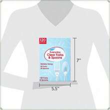 Plastic Everyday Clear Fork And Spoon Combo, 120 Count