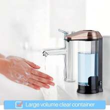 17oz Automatic Liquid Soap Dispenser, Touchless Battery Operated Hand Soap Dispenser With Adjustable Soap Dispensing Volume Control Dial, Personal Care Dispenser (Antique Copper),8802336 - Xanh và trắng - Xem 2