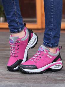 女士户外徒步鞋，加厚缓震休闲大码鞋，防滑真皮鞋面专业徒步鞋，轻便舒适户外旅行步行运动鞋