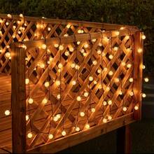1 Solar-Powered String Lights Crystal Globe, Spherical Bubble Ball Outdoor Yard Lights, 8 Solar Fairy Lights, Very Suitable For Garden, Christmas, Office, Bedroom, Hotel, Restaurant, Bar, Party, Wedding Decoration, IP54 Outdoor Lights Strip