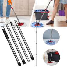 4-Section Stainless Steel Mop Handle - Adjustable Extended Handle For Easy Cleaning (Black) - 彩色 - 查看 8