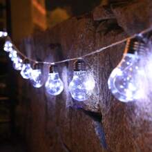 太阳能复古爱迪生灯泡串 - 新款铜线，8 种照明模式 | 防虫 PET，耐用塑料，节能 | 室内/室外，露营使用 | 节日照明（感恩节、万圣节、圣诞节）、花园、草坪和小路氛围的理想选择 - 彩色 - 查看 10