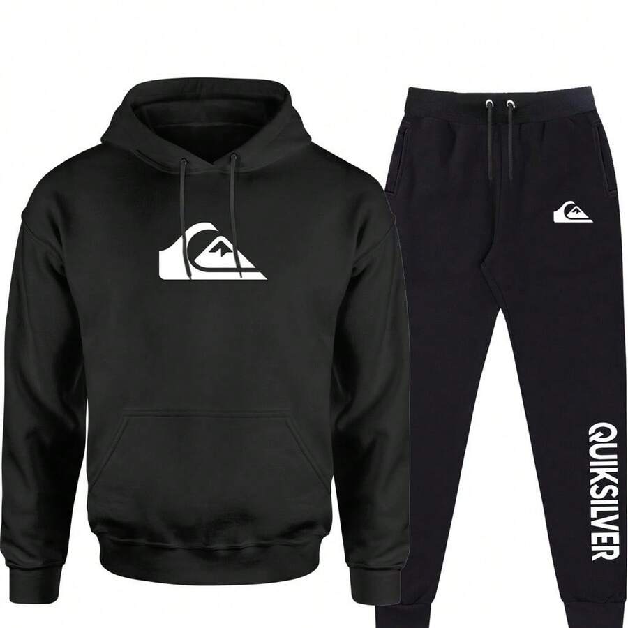 Quiksilver Men's And Women's Adult Set Sweatshirt With Hood Promotion - 黑白 - 查看 1