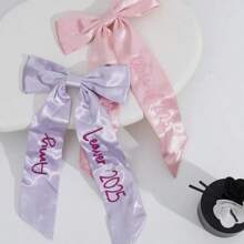 Personalized Embroidered Hair Bows, Custom Name Graduation Gift, Personalized Girls Hair Accessories, Bridal Hair Bows, Hair Clips For Women