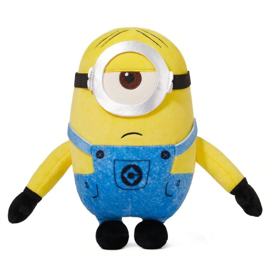 Miniso Despicable Me Minions Stuart Plush Toy Fluffy Soft Stuffed Animal Doll Throw Pillow Perfect For Home Bedroom Decor & Birthday Gifts 23cm/9inch - Yellow Blue - View 1