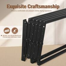 Black 42-80CM Wall Mounted Clothes Drying Rack, Foldable Wall Mount Laundry Drying Rack Folding Indoor, Drying Rack Clothing Collapsible, Retractable Towel Rack, Space Saver With 7 Drying Rods - one-size - View 5