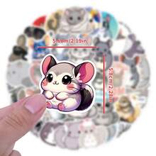 55 PIEZAS Pegatinas de chinchilla Pegatinas estéticas Pegatinas de alta calidad Calcomanías para scrapbooking, diarios, portátiles, parachoques, monopatines, botellas de agua, computadoras, teléfonos. Pueden traer mucha diversión a tu vida, el regalo perfecto para adultos