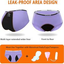 Teens Girls Period Underwear Kids Period Panties Menstrual Leakproof Protective Underwear For Teens Cotton Briefs - 顏色-4 - 查看 7
