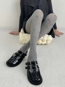 大码女式120D丝绒紧身裤，修身款，舒适保暖 - 灰色 - 查看 2